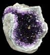 Dark Purple Amethyst Cluster On Wood Base #38413-3